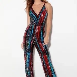 Dress the Population Multicolor Sequin Jumpsuit